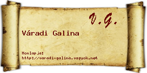 Váradi Galina névjegykártya